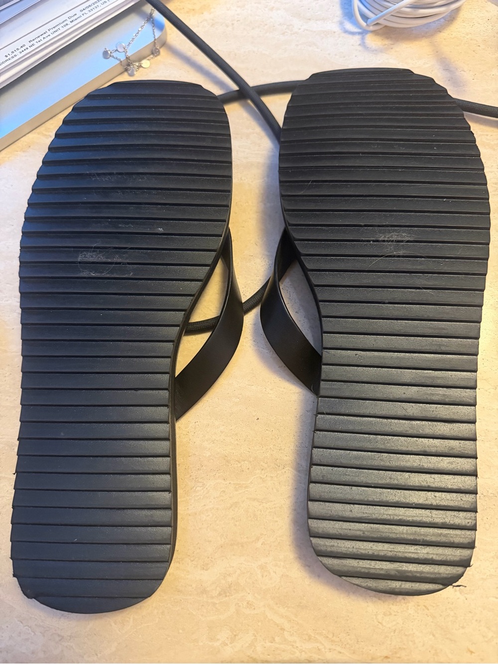 Tony Bianco Kimba Black Minimalist Flip Flop Sandals - Picture 3 of 4